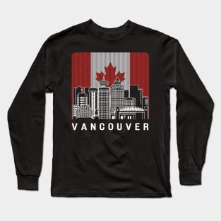 Vancouver Canada Skyline Flag Long Sleeve T-Shirt